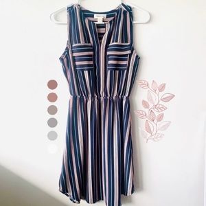 NWOT Monteau small striped tank top dress